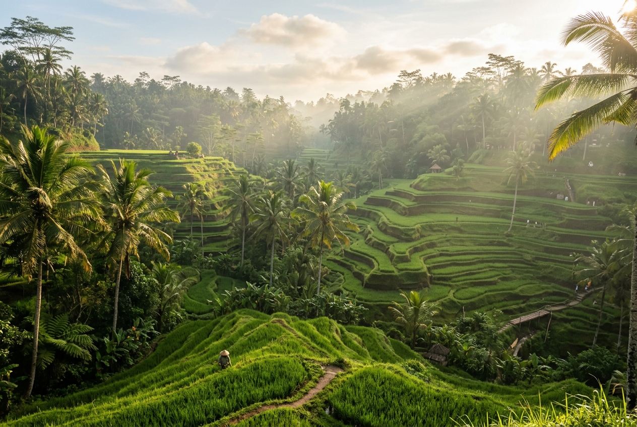 Terraços de arroz em Bali, Indonésia